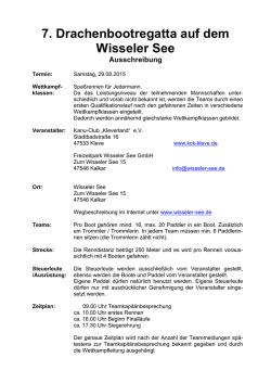 Drachenbootregatta 2015 Wissel -Ausschreibung 29-08