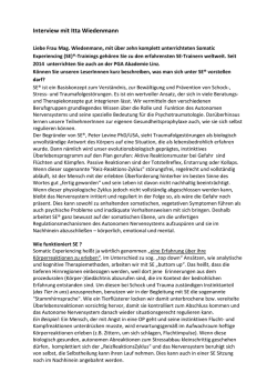 Interview mit Itta Wiedenmann &uuml;ber Somatic Experiencing