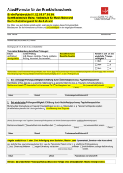 Hinweise zum Attest/Formular f&uuml;r den Krankheitsnachweis