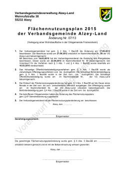 Änderungsentwurf Flächennutzungsplan 2015 der VG Alzey