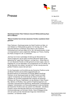 Pressemitteilung der Messe Frankfurt
