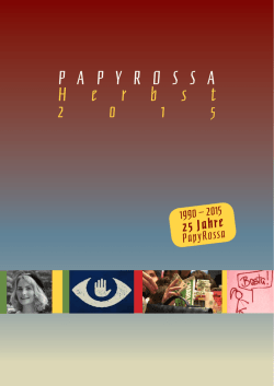 Herbst 2015 - beim PapyRossa Verlag!