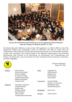Konzert des Nikolai-Ensemble Heilbronn in der Evangelischen