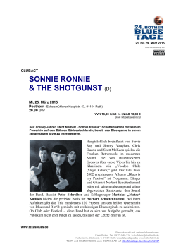 SONNIE RONNIE & THE SHOTGUNST (D)