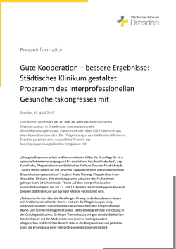 Gute Kooperation &ndash; bessere Ergebnisse: St&auml;dtisches Klinikum