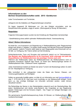 Informationen zu den Berliner Einzelmeisterschaften