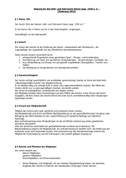 Satzung 2015 - Reit- und Fahrverein Halver gegr. 1926 eV
