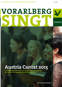 austria Cantat 2015 - Chorverband Vorarlberg