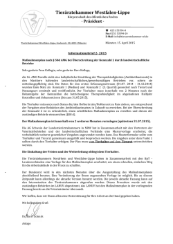 Infobrief 2-2015 - Tier&auml;rztekammer Westfalen