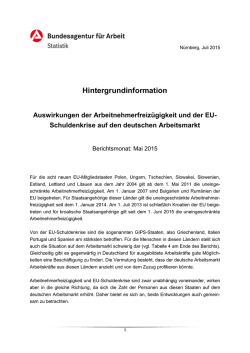 Hintergrundinformation - Statistik der Bundesagentur f&uuml;r Arbeit