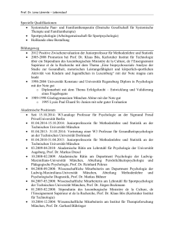 Spezielle Qualifikationen • Systemische Paar- und