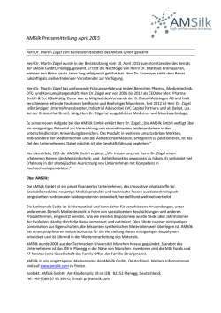 AMSilk Pressemitteilung April 2015