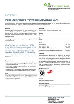 Factsheet Personenzertifikate Vermögensverwaltung Bank
