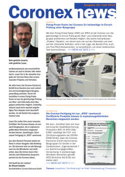 Jetzt topaktuell: die Coronex News von Juni 2015