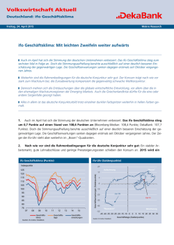 ifo Gesch&auml;ftsklima: Mit leichten Zweifeln weiter aufw&auml;rts