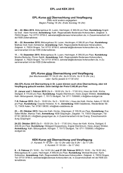 EPL- und KEK-Termine 2015 - Paar