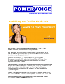Ausbildung zum Certified Vocalcoach