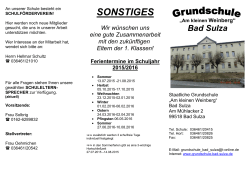 Informationen zum kommenden Schuljahr