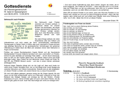 Gottesdienstordnung M&auml;rz / April