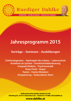 Jahresprogramm 2015 - Dr. Ruediger Dahlke