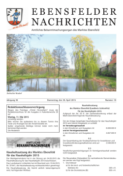 Ebensfelder Nachrichten vom 30.04.2015 KW 18