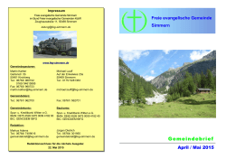 Gemeindebrief April - Mai 2015