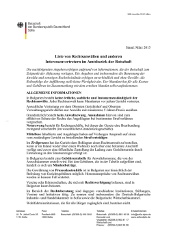Liste von Rechtsanw&auml;lten und anderen Interessenvertretern im
