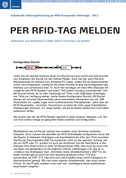 PER RFID-TAG MELDEN - Eisenbahn