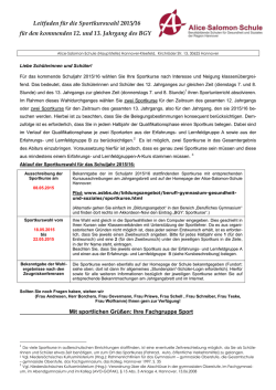 Leitfaden für die Sportkurswahl  - Alice-Salomon