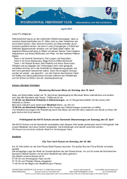April 2015 - International Friendship Club Oberammergau