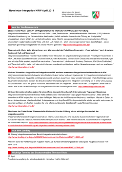 Newsletter Integration NRW April 2015