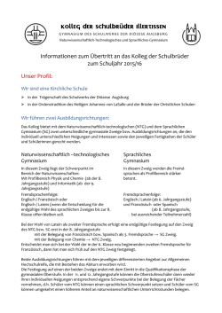 Info zum &Uuml;bertritt - Kolleg der Schulbr&uuml;der
