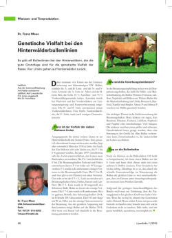 Genetische Vielfalt bei den Hinterw&auml;lderbullenlinien