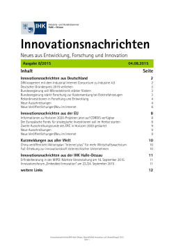 Innovationsnachrichten - IHK Halle-Dessau