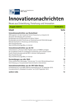 Innovationsnachrichten - IHK Halle-Dessau