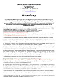 Hausordnung - Internat der Meininger Berufsschulen