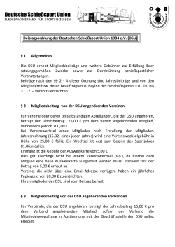 Beitrags- und Gebührenordnung April 2015