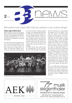 BBO-News 2/2014 - Höchstklasse Brass Bands der Schweiz
