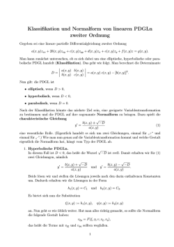 Klassifikation und Normalform von linearen PDGLn zweiter Ordnung