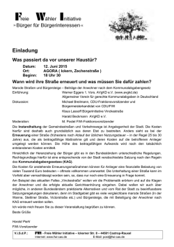 Einladung - Was passiert da vor unserer Haustür? - 12.06.2015