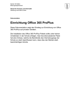 Einrichtung Office 365 ProPlus