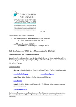 Infobrief Austauschoptionen Guernsey - Isle of Man