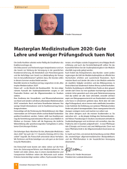 Masterplan Medizinstudium 2020: Gute Lehre und weniger