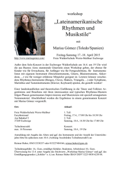 Workshop-Ankündigung - Freie Waldorfschule Werra