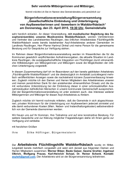 Information von Bürgermeisterin Silke Höflinger