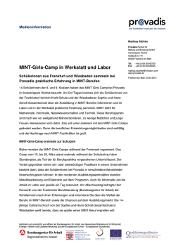 MINT-Girls-Camp in Werkstatt und Labor