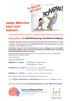 Jedes M&auml;dchen kann sich wehren!