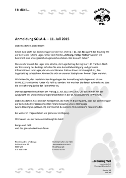 Anmeldung SOLA 15