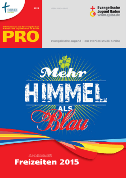 PRO Freizeiten 2015 - Evangelisches Jugend in Baden