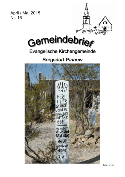 Gemeindebrief (April / Mai 2015) - kirche-borgsdorf